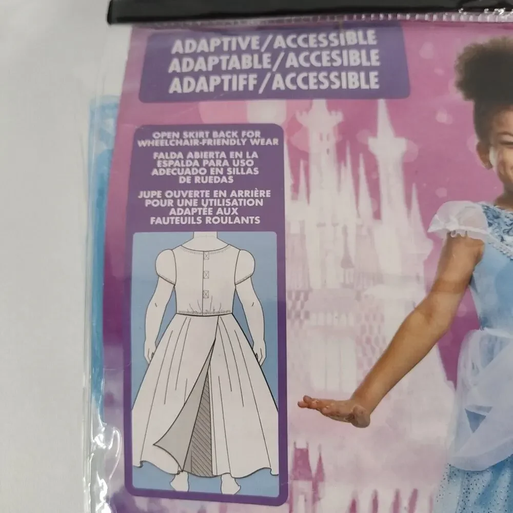 Disney Princess Cinderella‎ Halloween Costume Girl Size 4 - 6X Adaptive Dress
